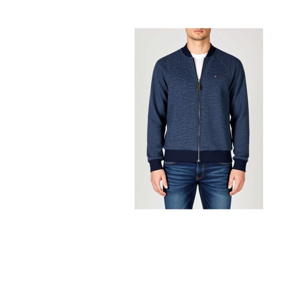 Tommy Hilfiger Y2K Sweater/Jacket Blue Mens XS Retro Preppy Logo‎ Zip Up! (H21)